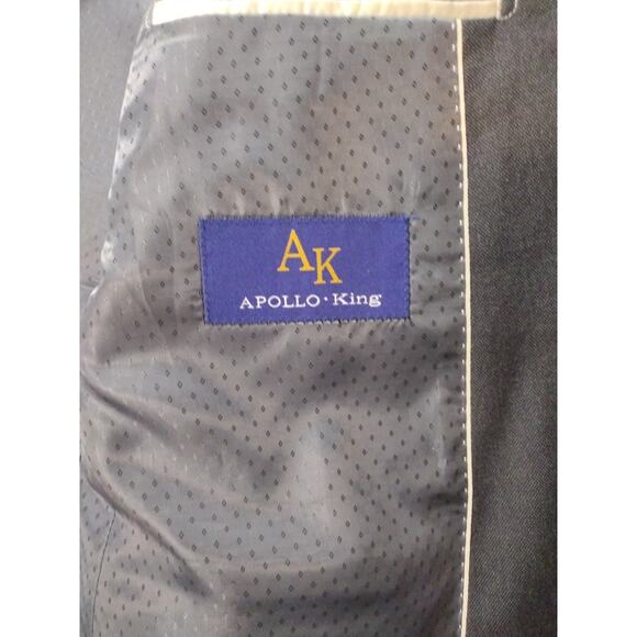 Apollo King Mens Super 160s Hand Tailoring Suit Jacket & Vest Char Black 44 - Picture 5 of 16